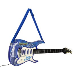 GITARA ELEKTRYCZNA ROCKOWA Z WZMACNIACZEM MIKROFONEM DLA DZIECI NIEBIESKA