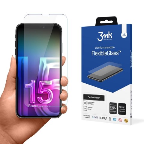 3mk FlexibleGlass - Szkło hybrydowe do iPhone 15 3mk FlexibleGlass - Szkło hybrydowe do iPhone 15