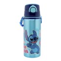 Disney Stitch - Bidon aluminiowy ze słomką i paskiem 730 ml