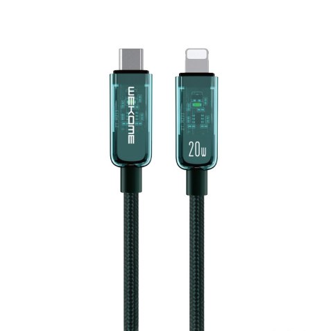 WEKOME WDC-181 Vanguard Series - Kabel połączeniowy USB-C do Lightning Super Fast Charging PD 20W 1 m (Zielony) WEKOME WDC-181 Vanguard Series - Kabel połączeniowy USB-C do Lightning Super Fast Charging PD 20W 1 m (Zielony)