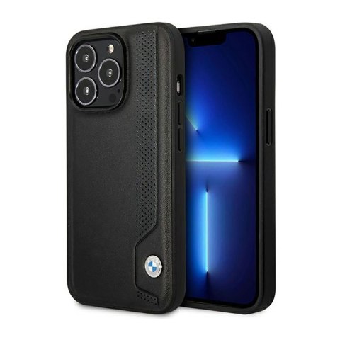 BMW Leather Blue Dots - Etui iPhone 14 Pro (czarny) BMW Leather Blue Dots - Etui iPhone 14 Pro (czarny)