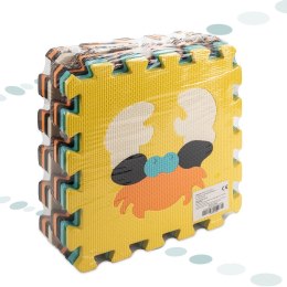 MATA EDUKACYJNA PIANKOWA PUZZLE ZWIERZĄTKA KOLOROWA 85 X 85 CM 9 ELEMENTÓW KOLOROWA FOLIA