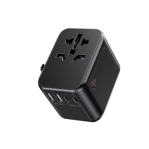 WEKOME WP-U03 Pop Digital Series - Ładowarka / Adapter podróżny EU / UK / US / AU + 3x USB-C & 2x USB-A 30W (Czarny) WEKOME WP-U03 Pop Digital Series - Ładowarka / Adapter podróżny EU / UK / US / AU + 3x USB-C & 2x USB-A 30W (Czarny)