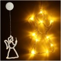 LAMPKI LED WISZĄCA DEKORACJA OKNA ŚWIĄTECZNA ANIOŁEK PRZYSSAWKI 49CM 10 LED