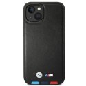 BMW Leather Hot Stamp Tricolor - Etui iPhone 14 (Czarny)