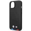 BMW Leather Hot Stamp Tricolor - Etui iPhone 14 (Czarny)