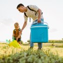 Lodówka turystyczna 42L ICEBERG na wkłady mrożące, turkusowa z białą rączką