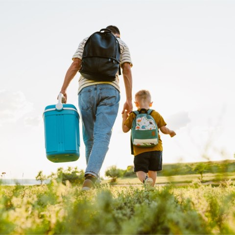 Lodówka turystyczna 42L ICEBERG na wkłady mrożące, turkusowa z białą rączką Lodówka turystyczna 42L ICEBERG na wkłady mrożące, turkusowa z białą rączką