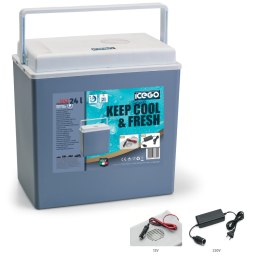 Lodówka samochodowa elektryczna 24L ICEGO, zasilanie 12-230V, niebieska