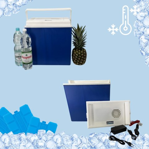Lodówka samochodowa elektryczna 30L ICEGO, zasilanie 12-230V, niebieska Lodówka samochodowa elektryczna 30L ICEGO, zasilanie 12-230V, niebieska