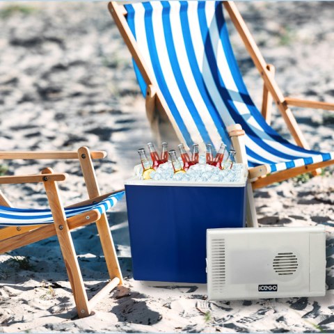Lodówka samochodowa elektryczna 30L ICEGO, zasilanie 12-230V, niebieska Lodówka samochodowa elektryczna 30L ICEGO, zasilanie 12-230V, niebieska
