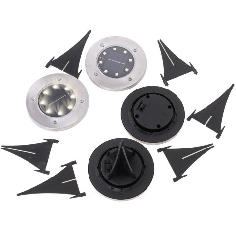 LAMPY OGRODOWE SOLARNE NAJAZDOWE GRUNTOWE WBIJANE ŚWIECĄCY DYSK 8LED 4SZT. ZIMNY BIAŁY LAMPY OGRODOWE SOLARNE NAJAZDOWE GRUNTOWE WBIJANE ŚWIECĄCY DYSK 8LED 4SZT. ZIMNY BIAŁY