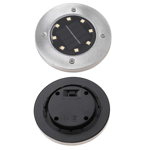 LAMPY OGRODOWE SOLARNE NAJAZDOWE GRUNTOWE WBIJANE ŚWIECĄCY DYSK 8LED 4SZT. ZIMNY BIAŁY LAMPY OGRODOWE SOLARNE NAJAZDOWE GRUNTOWE WBIJANE ŚWIECĄCY DYSK 8LED 4SZT. ZIMNY BIAŁY