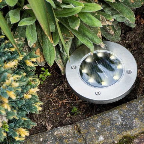 LAMPY OGRODOWE SOLARNE NAJAZDOWE GRUNTOWE WBIJANE ŚWIECĄCY DYSK 8LED 4SZT. ZIMNY BIAŁY LAMPY OGRODOWE SOLARNE NAJAZDOWE GRUNTOWE WBIJANE ŚWIECĄCY DYSK 8LED 4SZT. ZIMNY BIAŁY